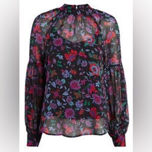 Veronica Beard Silk Floral Blouse